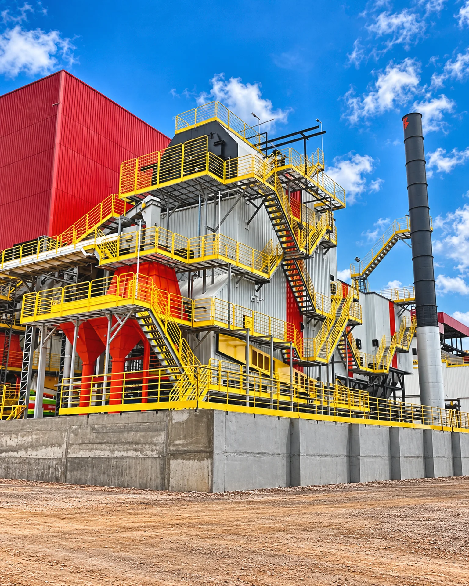 Escadas e estruturas de instalação industrial